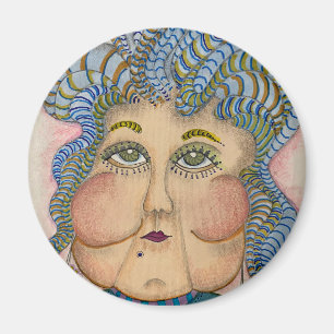 Whimsical Ansikte Magnet