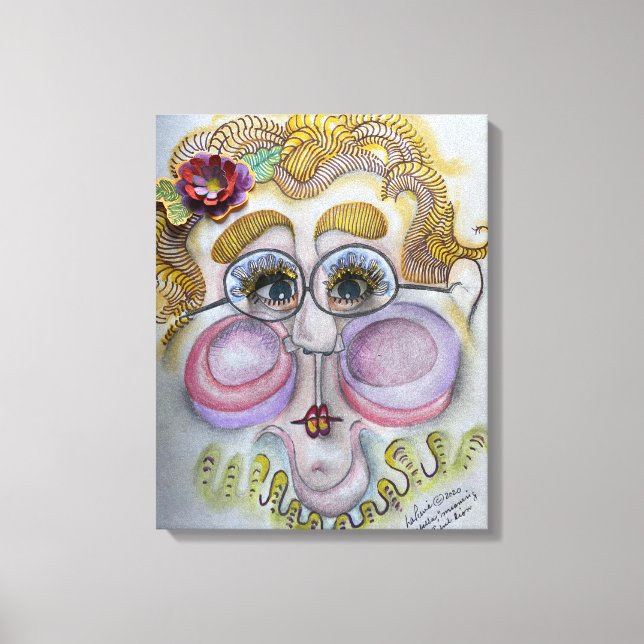 Whimsical Ansikte på Canvas (Framsida)