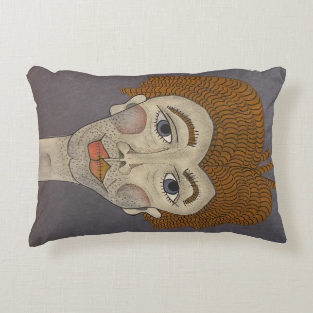 Whimsical Ansikte Pillow Prydnadskudde (Framsidan)