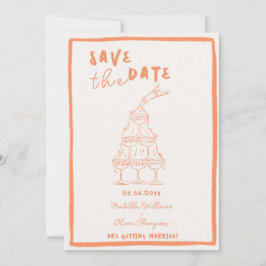 Whimsical Aprikos Save The Date Inbjudan