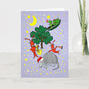 Whimsical Armadillo Kräftor Gator Julafton Helgkort