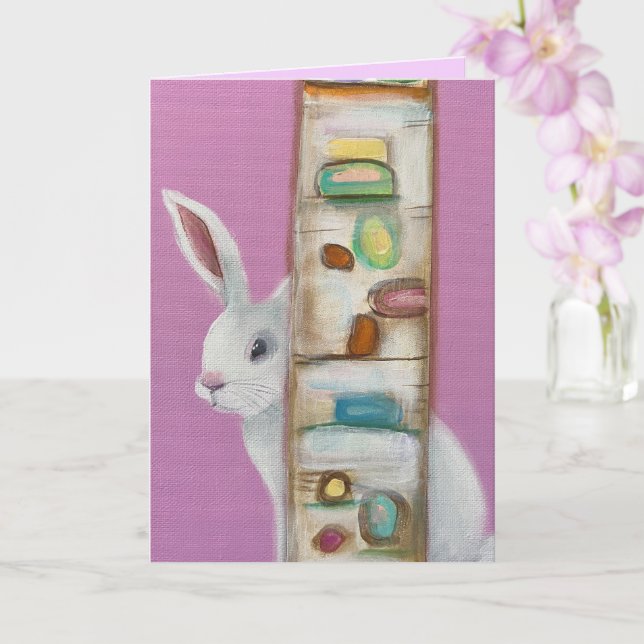 Whimsical Art Bunny 3 Kort (Orkide)