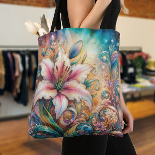 Whimsical Art nouveau Lily Chic Tygkasse