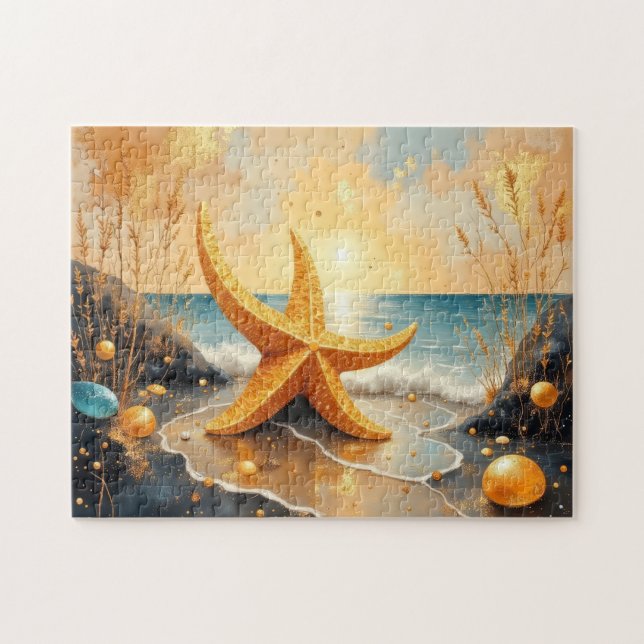whimsical art starfish painting pussel (Horisontell)
