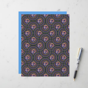 Whimsical Astrology Mandala Art Deco Fläkt