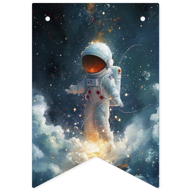 Whimsical Astronaut Bunting Flaggor (Första flaggan)