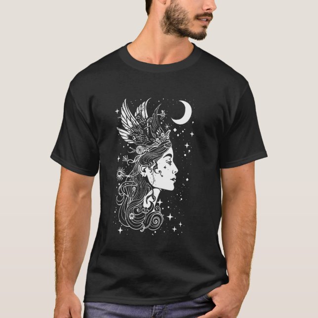 Whimsical Athena Grekiskt mythologiguddess Witchy T Shirt (Framsida)