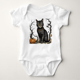 Whimsical Autumn Cat and Pumpkins, Halloween Cat. T Shirt