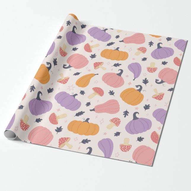 Whimsical Autumn Harvest Presentpapper (Utrullad)