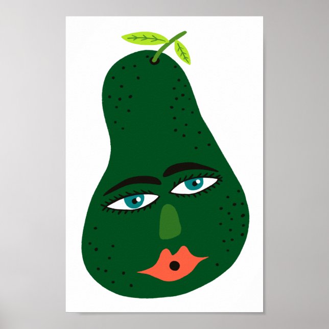 Whimsical Avocado Art Poster (Framsidan)
