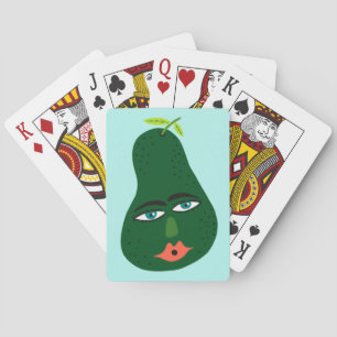 Whimsical Avocado Funny Ansikte CUSTOMIZE IT Casinokort