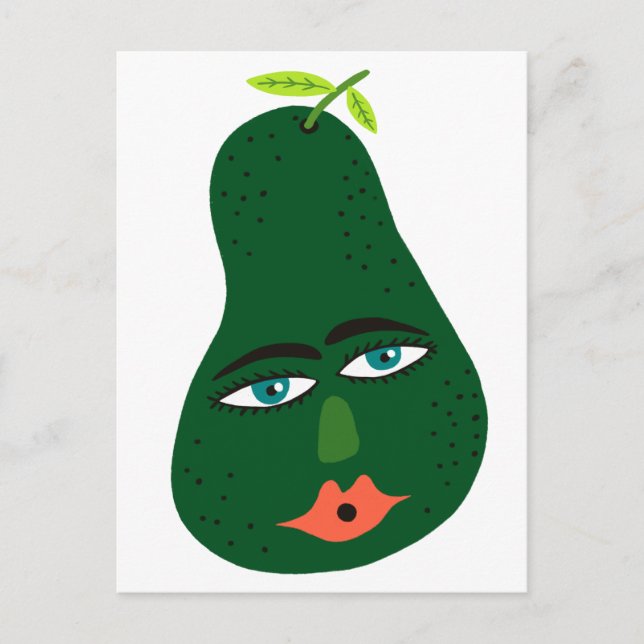 Whimsical Avocado-vykort Vykort (Framsida)