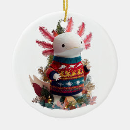 Whimsical Axolotl Lovers Julgransprydnad Keramik