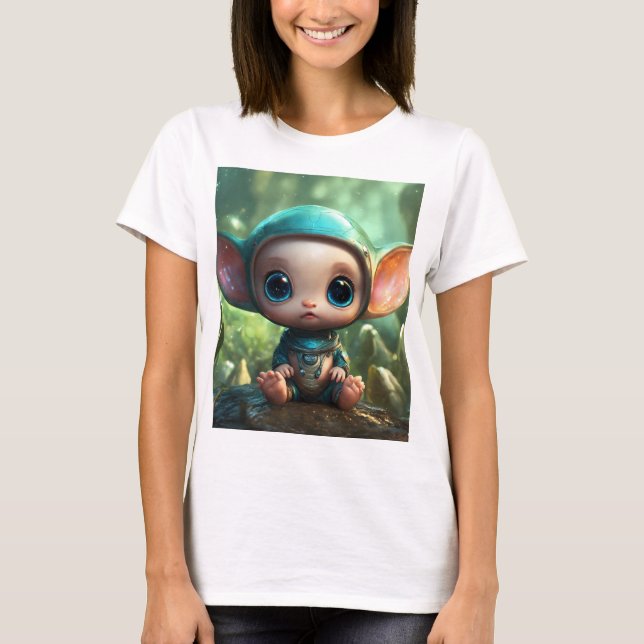 Whimsical Baby Alien - en Surreal Dreamscape of Co T Shirt (Framsida)