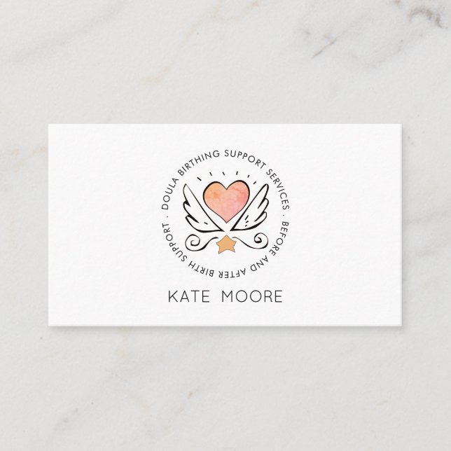 Whimsical Baby Doula Birth Coach Visitkort (Framsida)