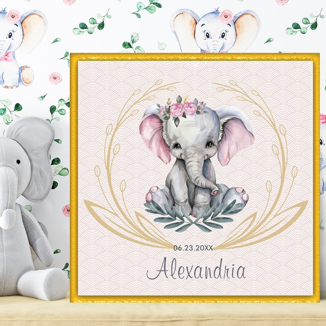 Whimsical Baby Elephant Nursery/Child's Wall Art Poster (Skapare uppladdad)