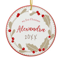 Whimsical Baby första julfoto | Red Beige