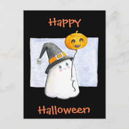 Whimsical Baby Ghost / Happy halloween Vykort