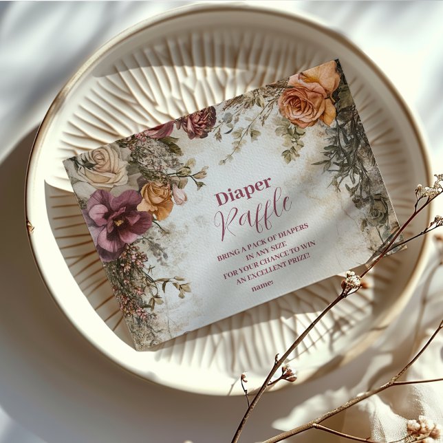 Whimsical Baby i Bloom Wildblomme Diapper Raffle Tilläggskort (Skapare uppladdad)