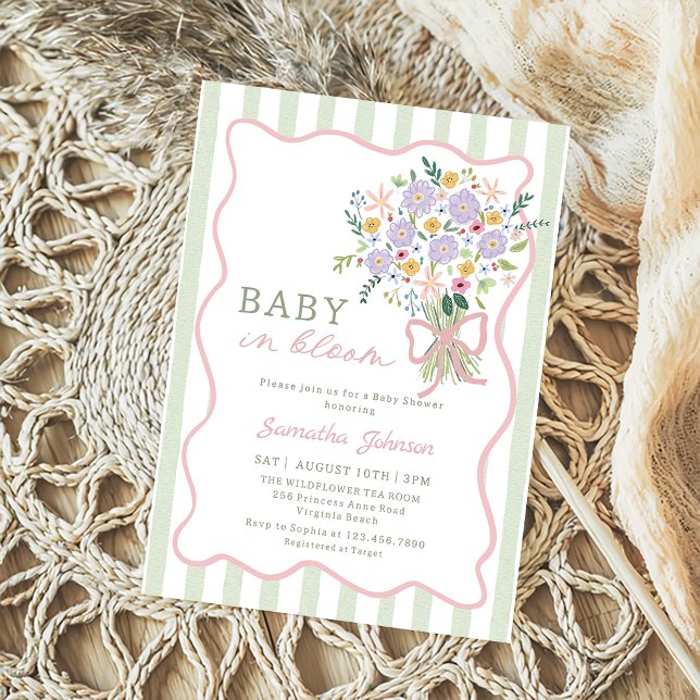 Whimsical Baby in Bloom Blommig Bebis Shower Inbjudningar (Skapare uppladdad)
