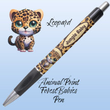 Whimsical Baby Leopard Safari Jungle Animal Print