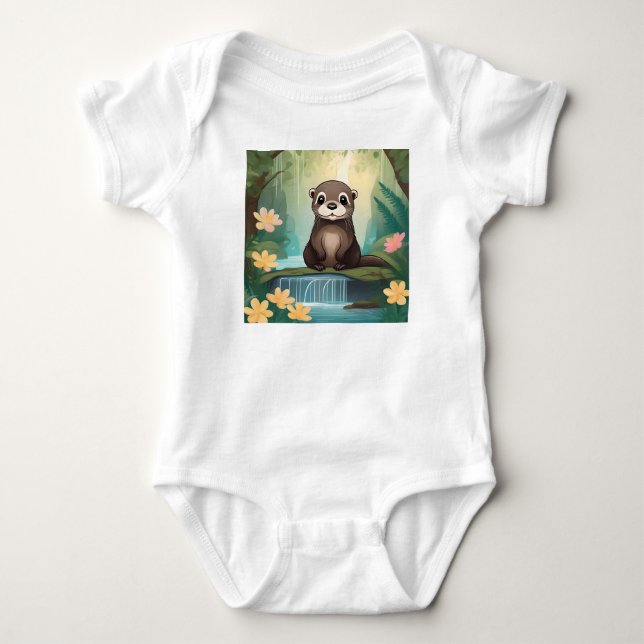 Whimsical Baby Otter T Shirt (Framsida)