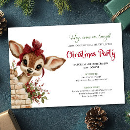 Whimsical baby reindeer printable holiday invite inbjudningar