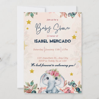 Whimsical Baby Shower Inbjudan – Söt & Anpassnings