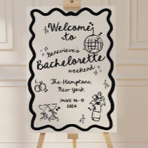 Whimsical Bachelorette Welcome Sign Template, Edit