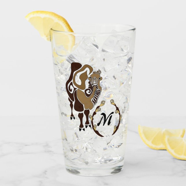 Whimsical Bactrian Camel Monogram Glaskopp (Framsida Ice)