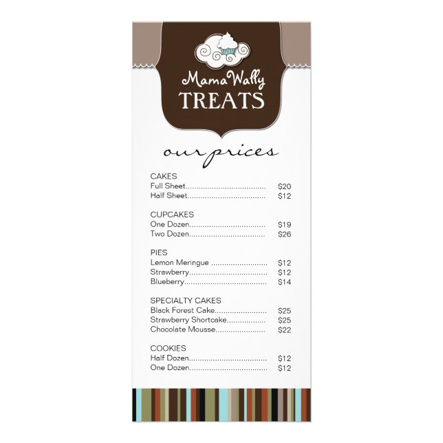 Whimsical Bakery-rackkort Reklamkort (Framsidan)