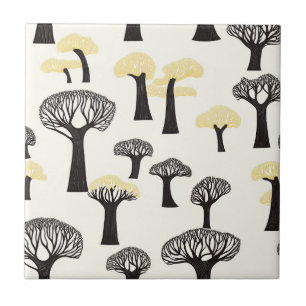 Whimsical Baobab Träd Mönster Kakelplatta