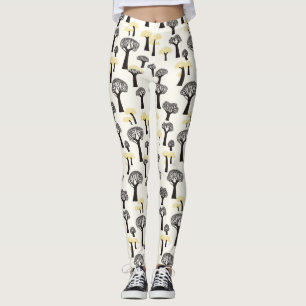 Whimsical Baobab-trädsmönster Leggings