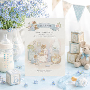 Whimsical Barnrumsfirande Möss Tack Kort