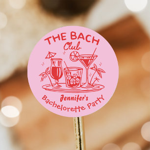 Whimsical Beach Cocktail Sista Bröllopsfest Weeken Runt Klistermärke
