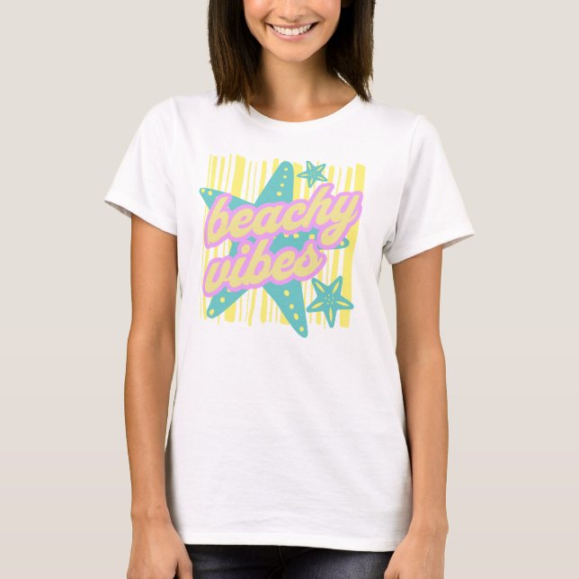 Whimsical Beach Seashells T Shirt (Framsida)