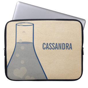 Whimsical Beaker Electronics Sleeve, Blue Laptop Fodral