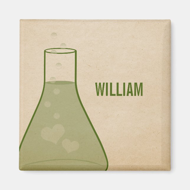 Whimsical Beaker Magnet, Grönt Magnet (Framsidan)