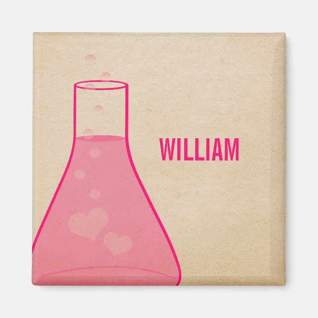 Whimsical Beaker Magnet, Rosa Magnet (Framsidan)