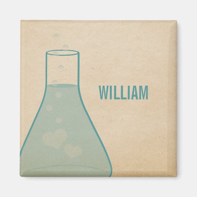 Whimsical Beaker Magnet, Teal Magnet (Framsidan)
