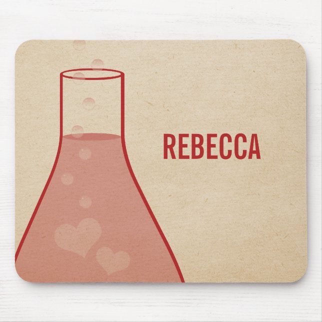 Whimsical Beaker Mousepad, Red Musmatta (Framsidan)