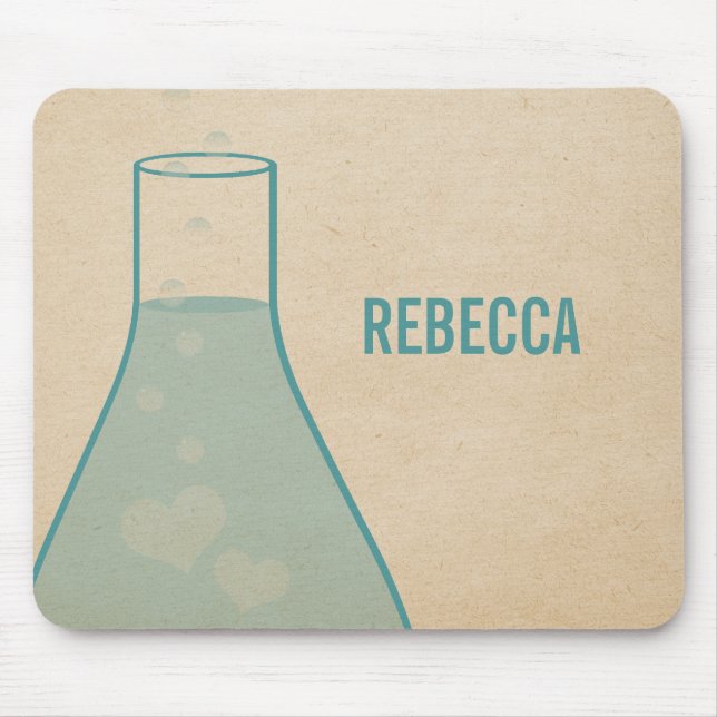 Whimsical Beaker Mousepad, Teal Musmatta (Framsidan)