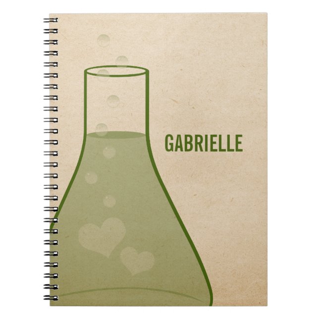 Whimsical Beaker Notebook, Grönt Anteckningsbok (Framsidan)