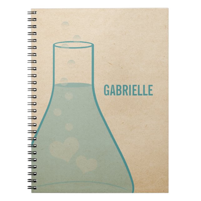 Whimsical Beaker Notebook, Teal Anteckningsbok (Framsidan)