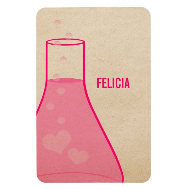 Whimsical Beaker Premium Magnet, Rosa Magnet (Vertikal)