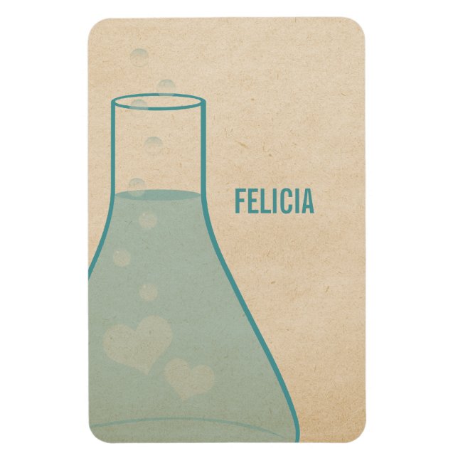 Whimsical Beaker Premium Magnet, Teal Magnet (Vertikal)
