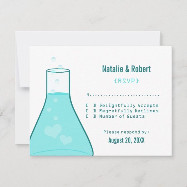 Whimsical Beaker Responcard, Aqua OSA Kort (Framsida)