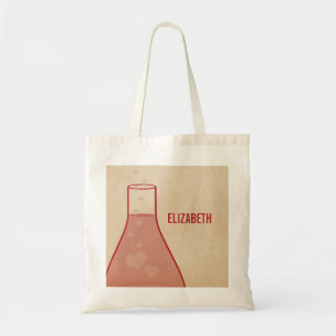 Whimsical Beaker Tote Bag, Red Tygkasse