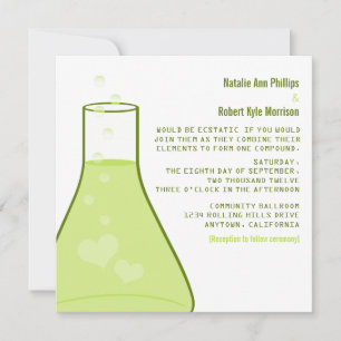 Whimsical Beaker Wedding bjudande, Grönt Inbjudningar