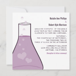 Whimsical Beaker Wedding bjudande, Lila Inbjudningar